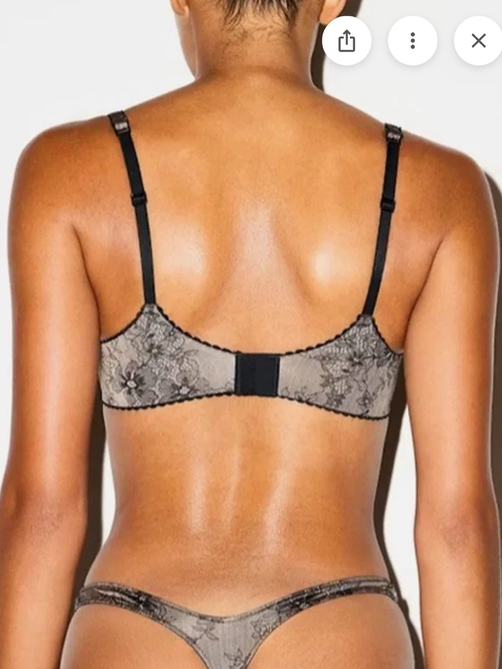 NWT SKIMS Ultimate Picot Push Up Bra in Clay Onyx Lace Print Size 32C - Picture 7 of 8
